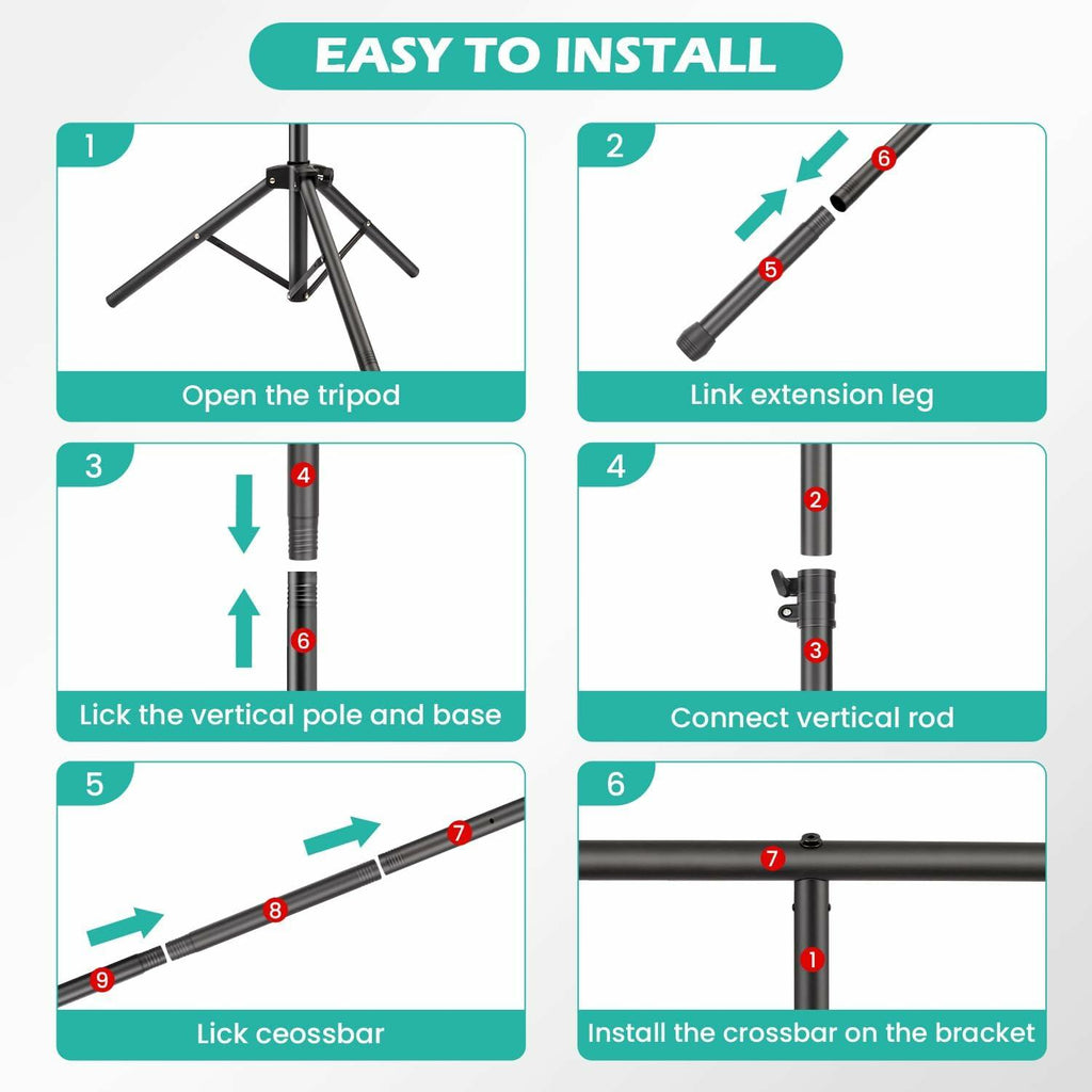 Adjustable Photo Backdrop Stand 8x5.3ft Portable Sturdy Back Drop Stand