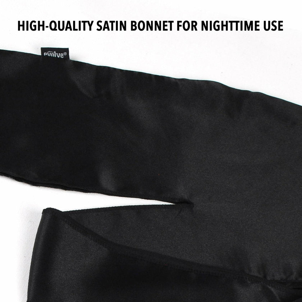 Evolve Satin Wrap Scarf Black 100% Polysatin Womens Scarf Solid