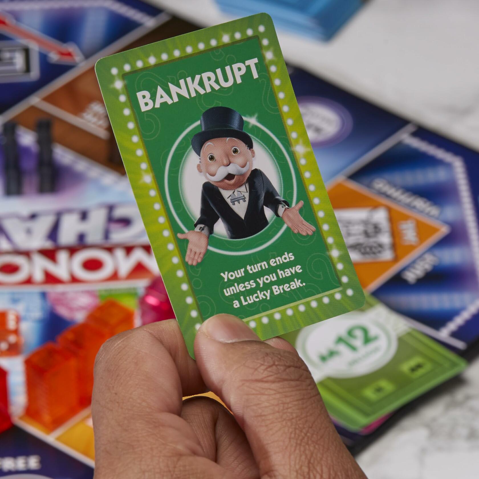 Hasbro Monopoly Chance Board Game Fast-Paced Family Party Ages 8+ 2-4 Players