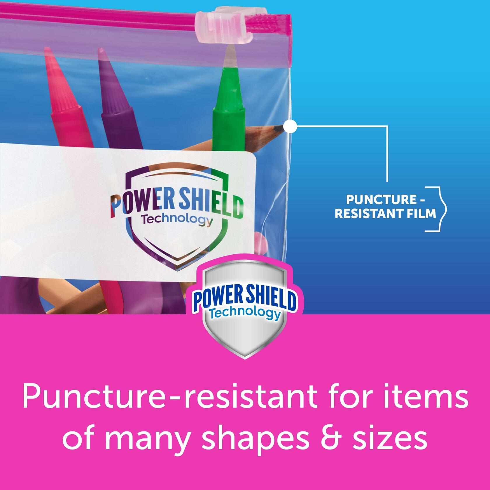 Ziploc Gallon Food Storage Slider Bags Power Shield Technology 32 Count