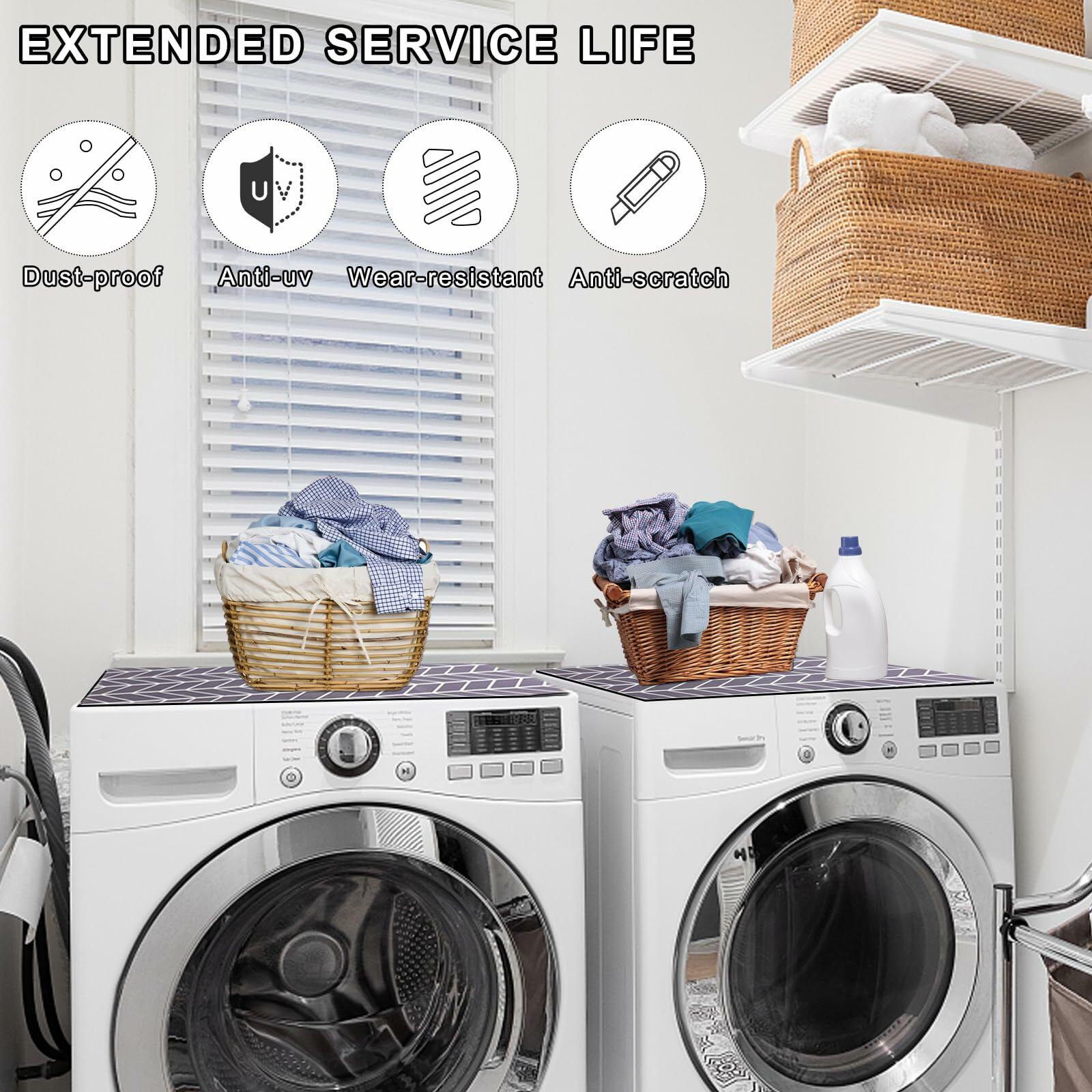 2PCS Washer Dryer Top Covers Non-slip Dust-proof 25.6x23.6''
