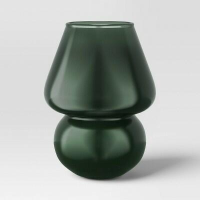 Room Essentials Dome Mushroom Table Lamp Green LED Integrated Glass Electric