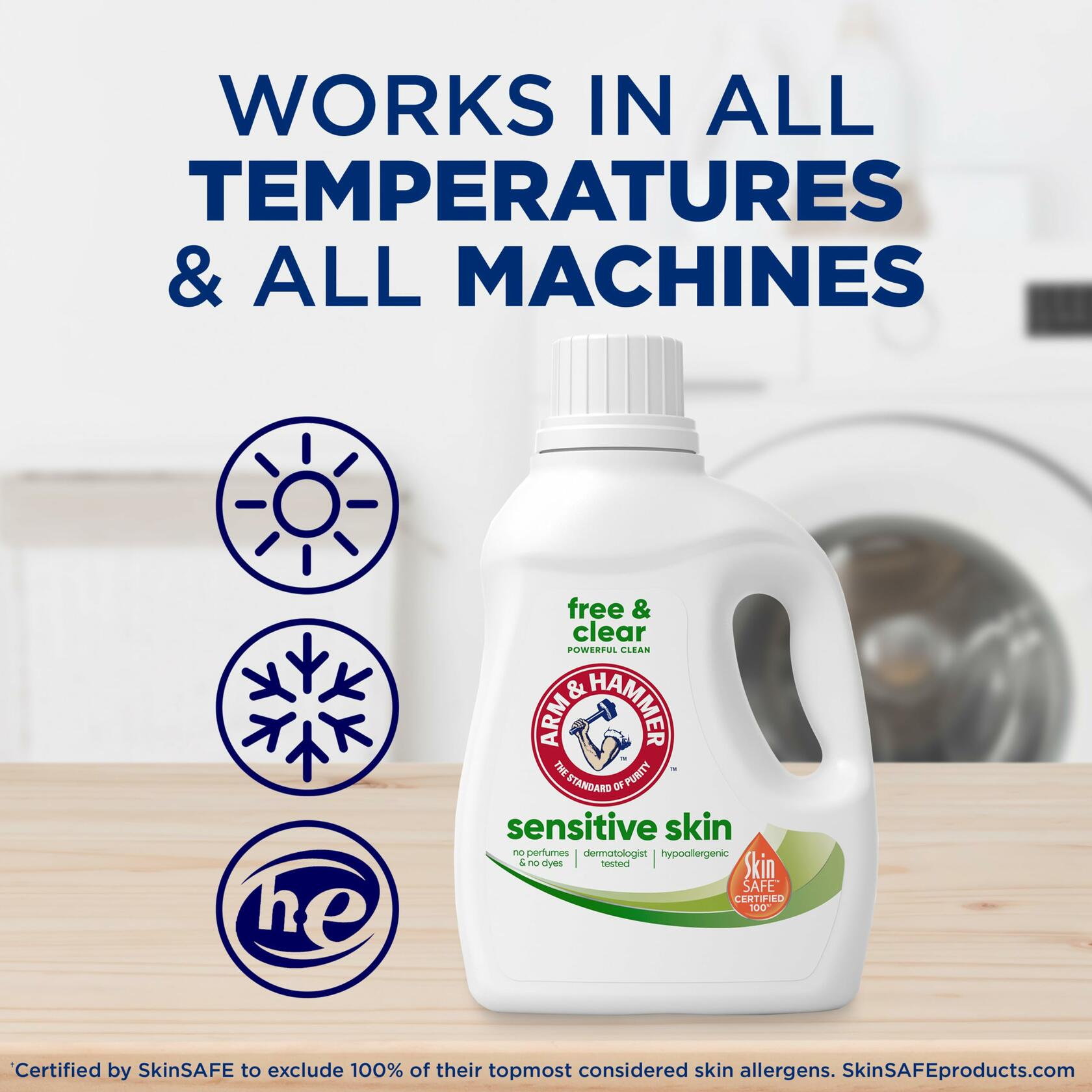 ARM & HAMMER Sensitive Skin Free&Clear Liquid Laundry Detergent 105oz 105 Loads