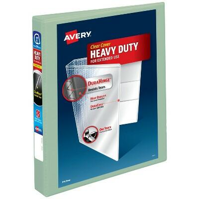 Avery 1" Round Ring Binder 1in 3-Ring Hard Cover Green Economy View