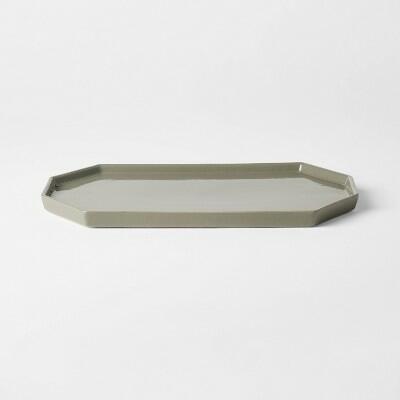 Threshold Glossy Ceramic Tray Gray Decorative Tray Studio McGee