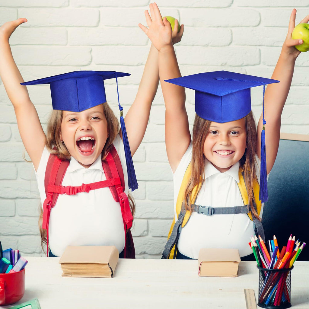 BeapTcely Preschool Grad Caps with Tassel Blue 30 Count Child Size