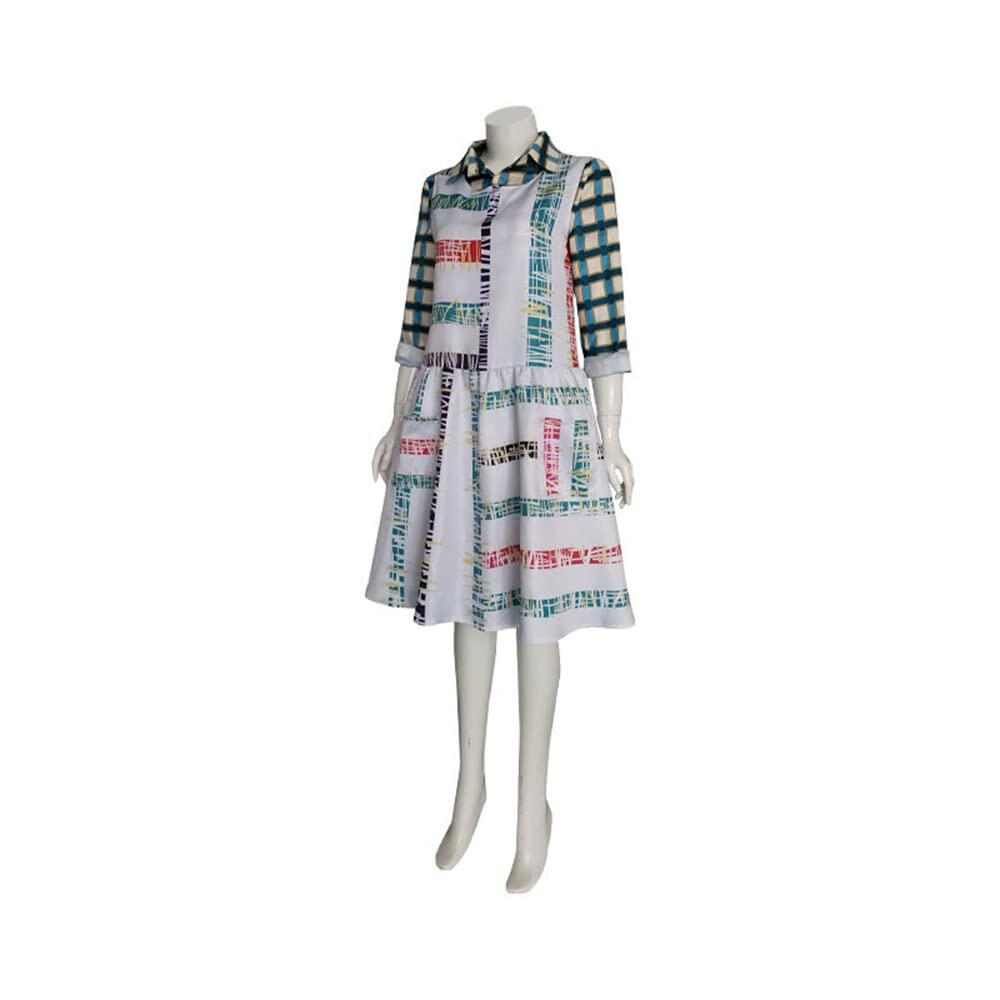 MYUPDALIN Women Halloween Eleven Costume Shirt Striped Dress