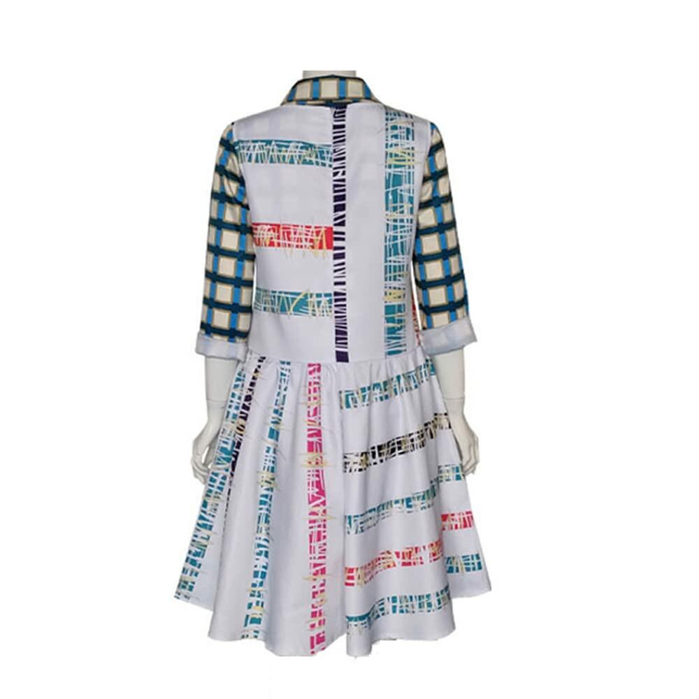 MYUPDALIN Women Halloween Eleven Costume Shirt Striped Dress