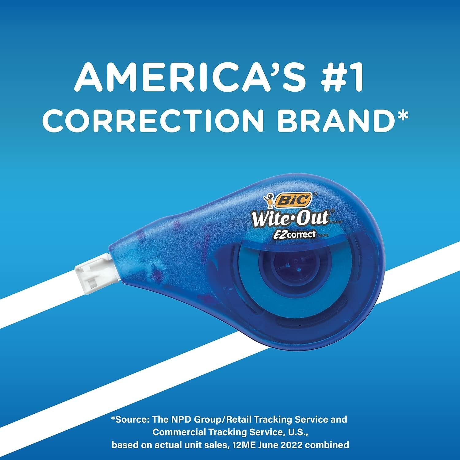 Bic Wite-Out Brand Correction Tape White 39.3 Feet 2-Count