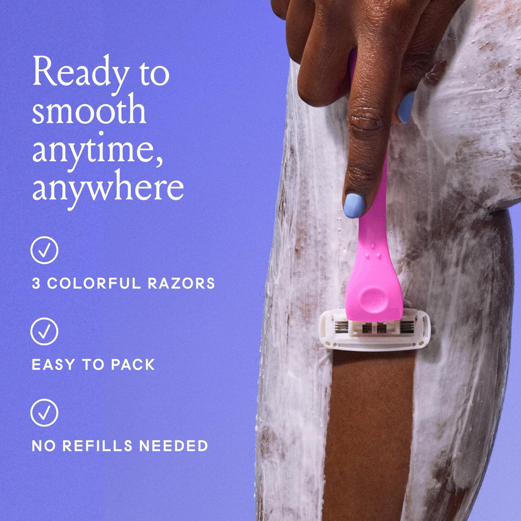 Billie Disposable Razors for Women The Malibu Set Multicolor Pack of 3