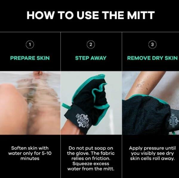 Dermasuri Deep Exfoliating Glove Polishing Mitt Body Scrubber 1 Pack