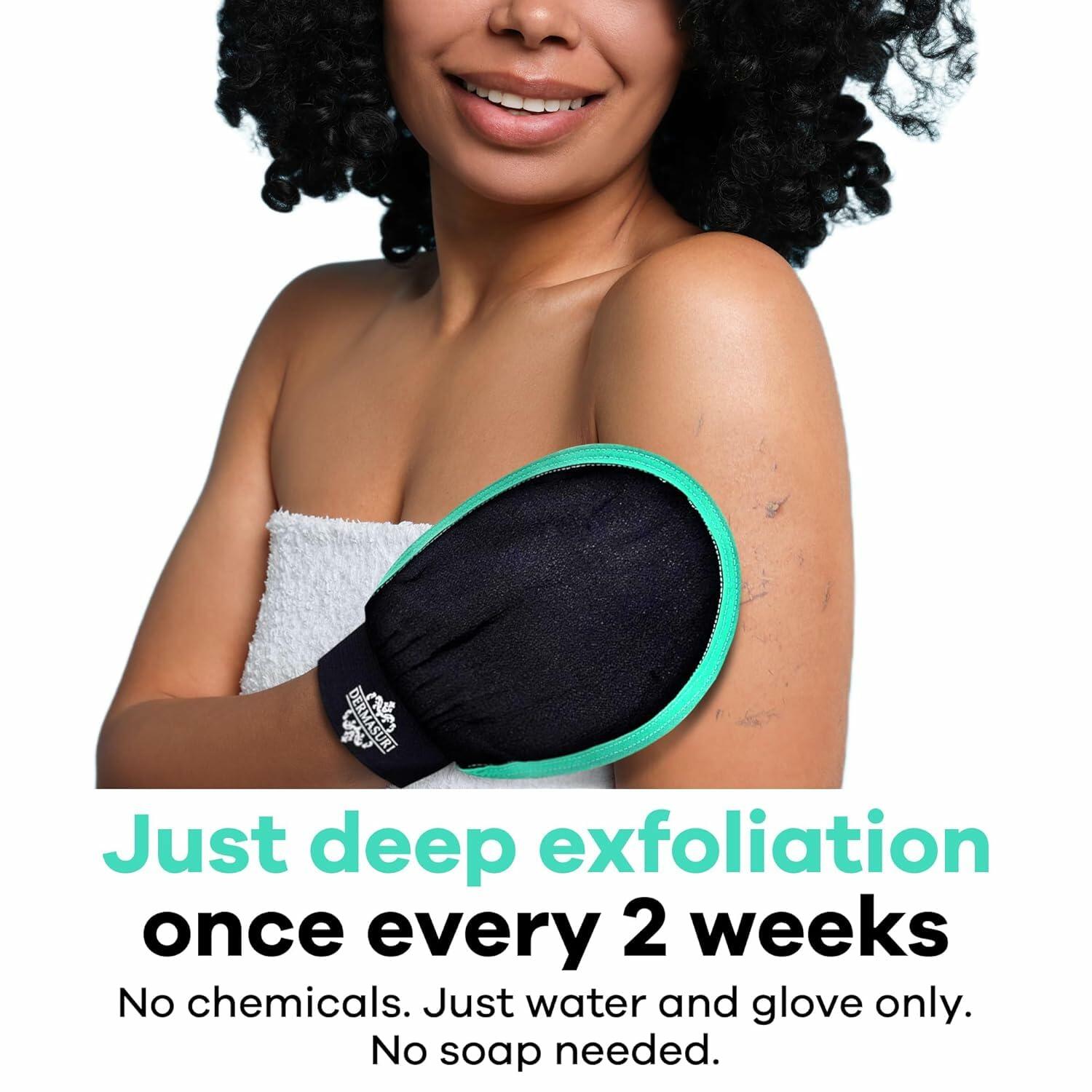 Dermasuri Deep Exfoliating Glove Polishing Mitt Body Scrubber 1 Pack