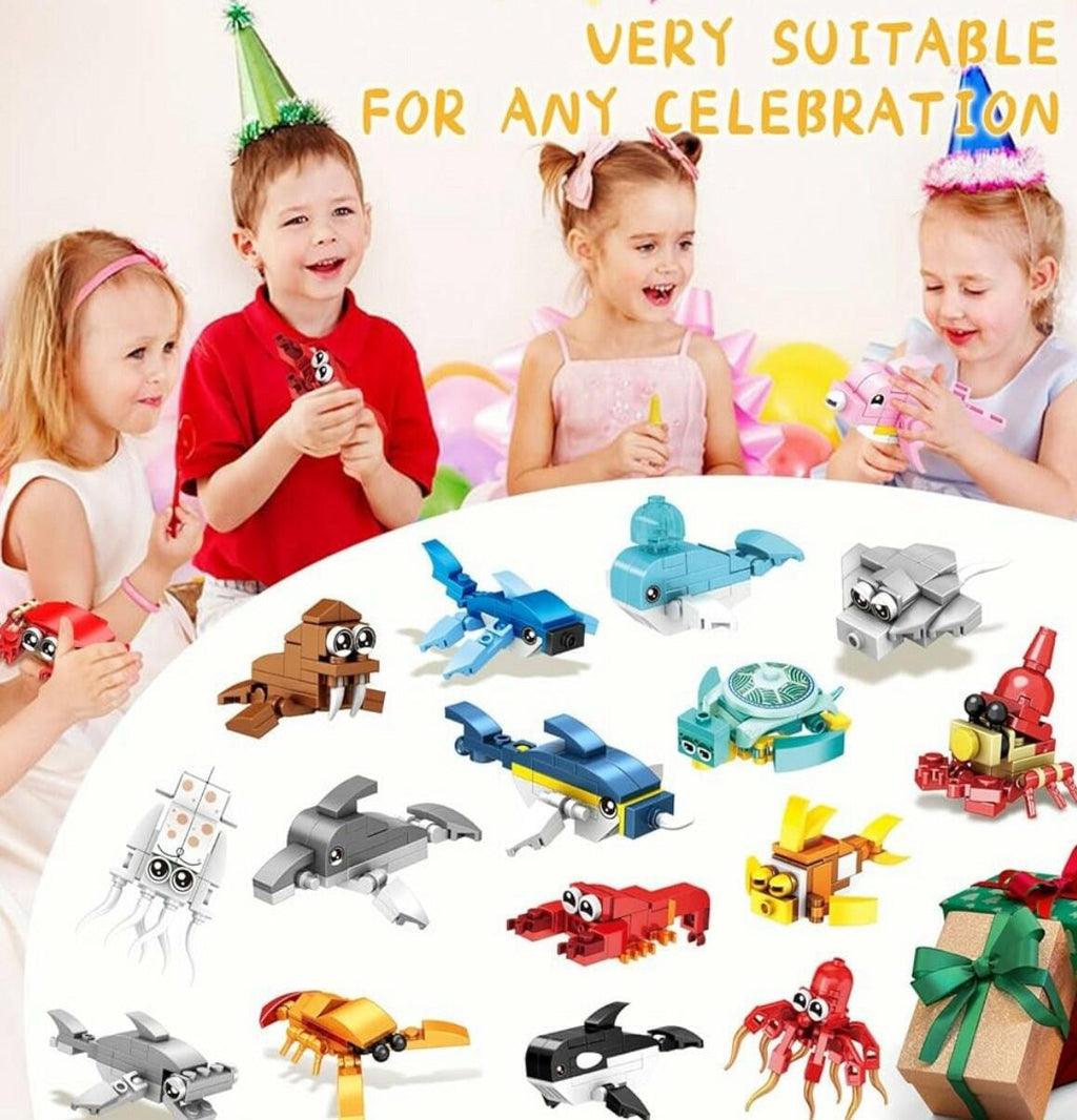 Sea Animals Kids Building Blocks Party Favors 24 Pack M88