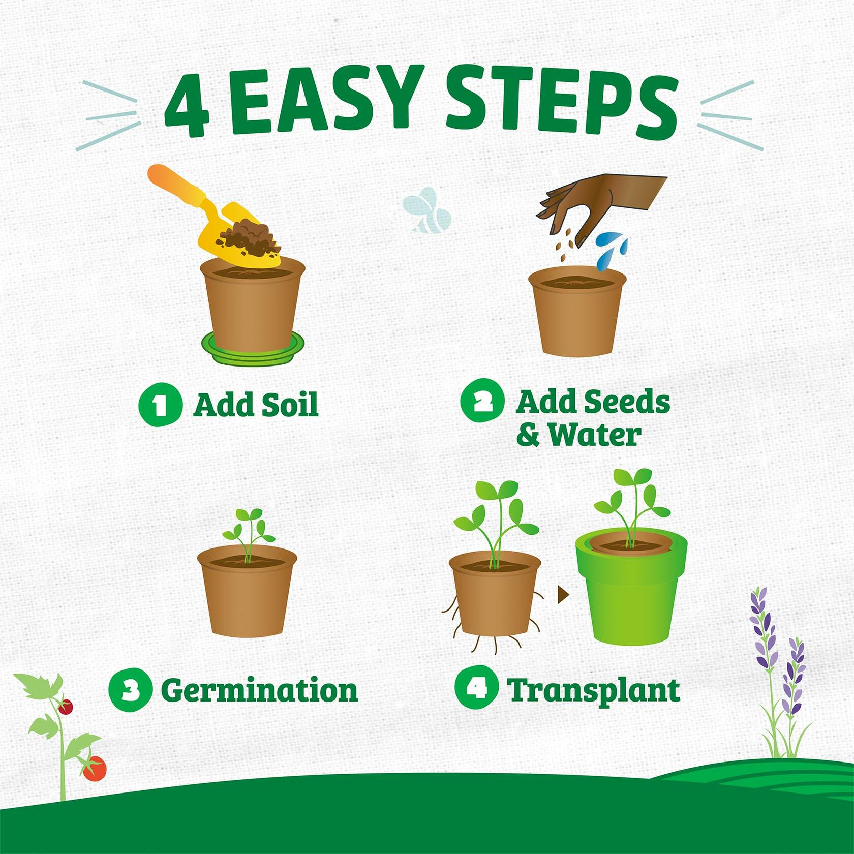 Back to the Roots Organic Plantable Seed Starting Pots 4.25" Wide Brown 8 Ct