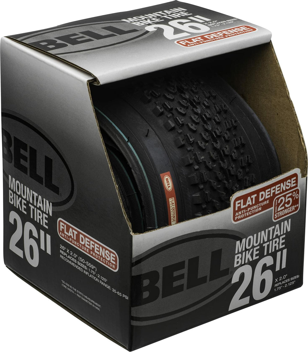 BELL Flat Defense Mountain Bike Tire 26x1.75-2.125 Black 7091040