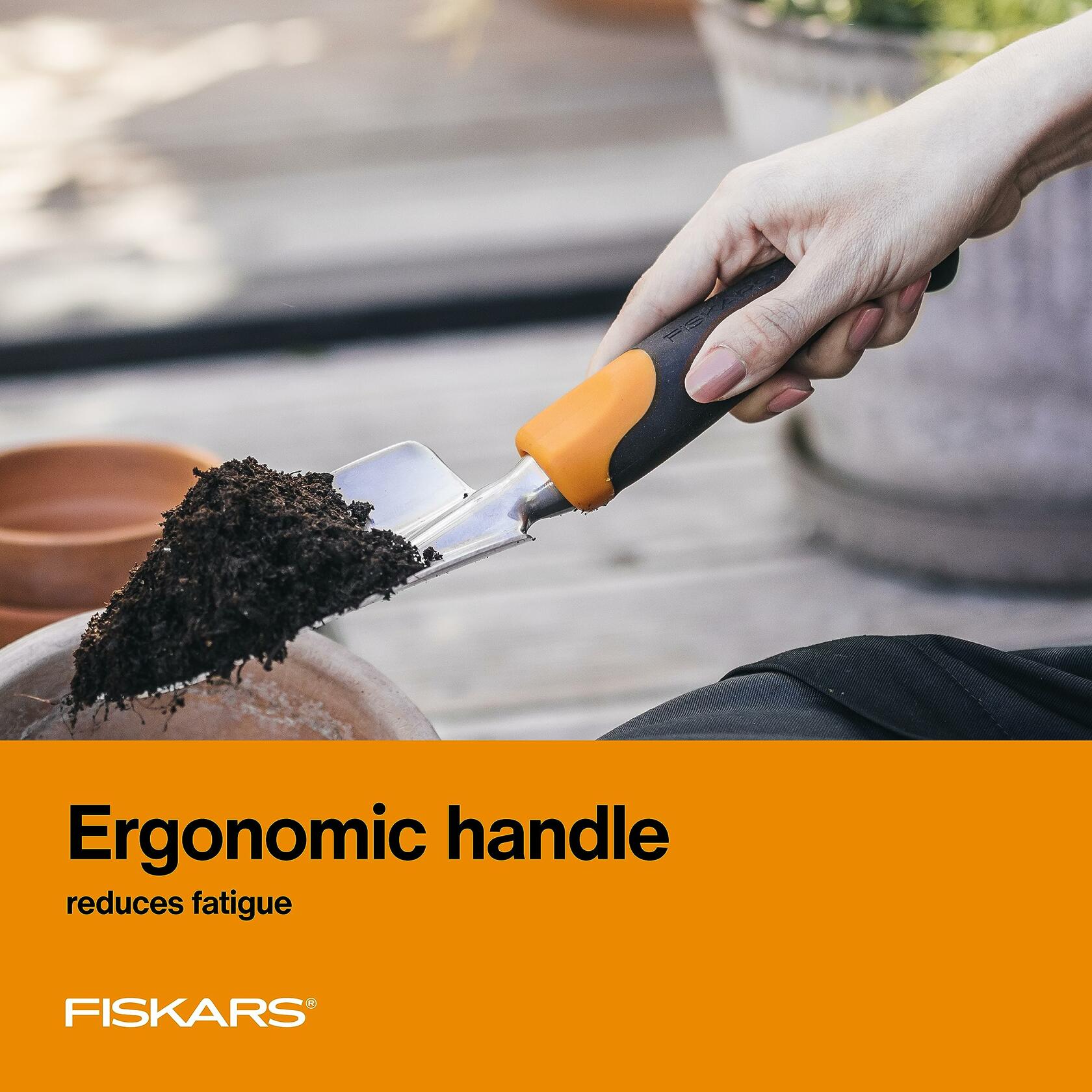 Fiskars Ergo Garden Trowel Heavy Duty Hand Tool with Hanging Hole