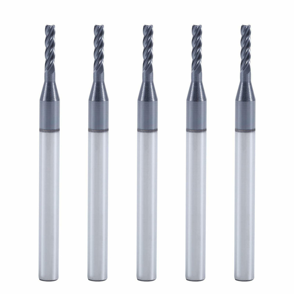 XYunEnZ ISB 1/16'' Carbide Square End Mill Set 5 Flute Micro Grain 5 Pcs