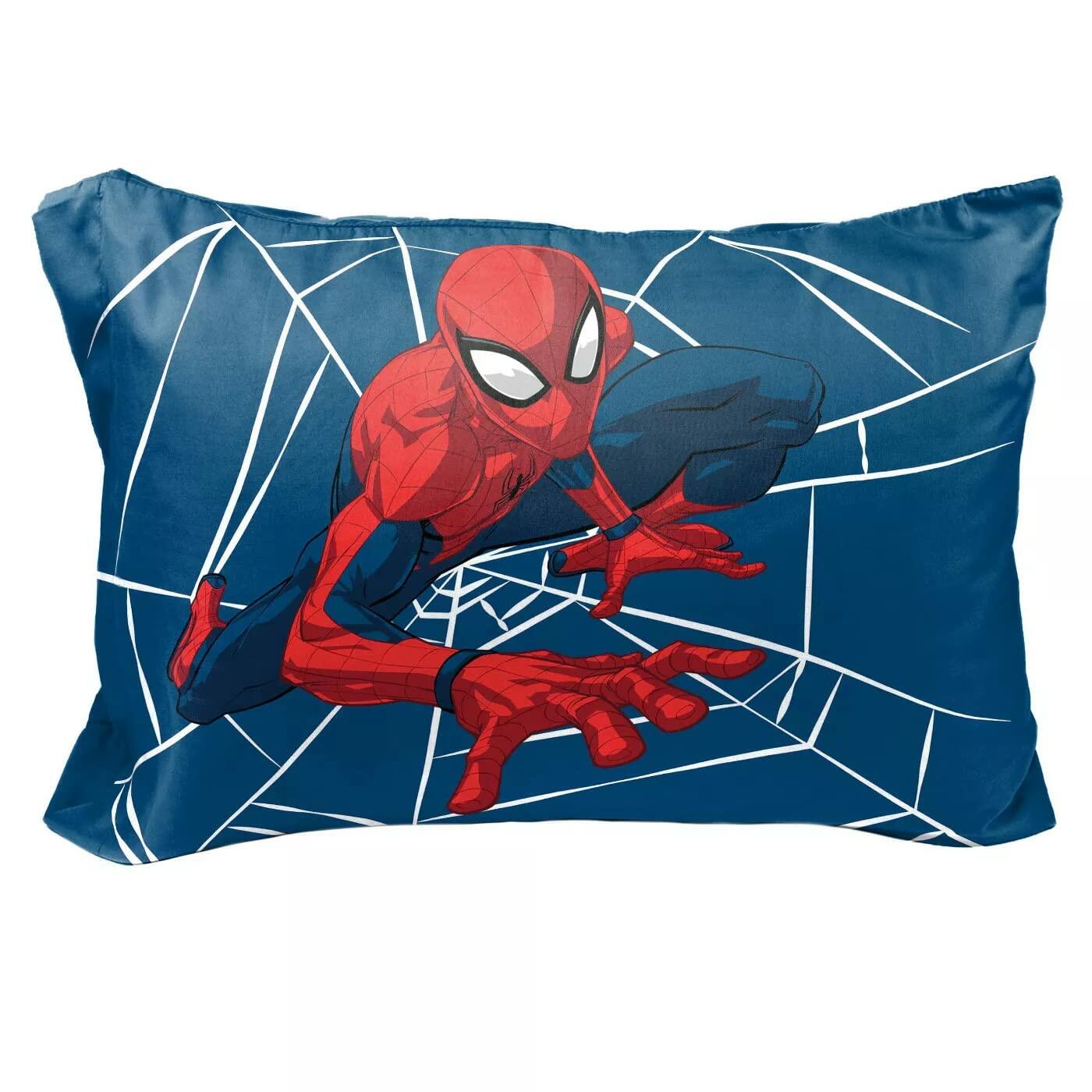 Hasbro Marvel Spiderman Reversible Decorative Pillow Cover Blue 30x20