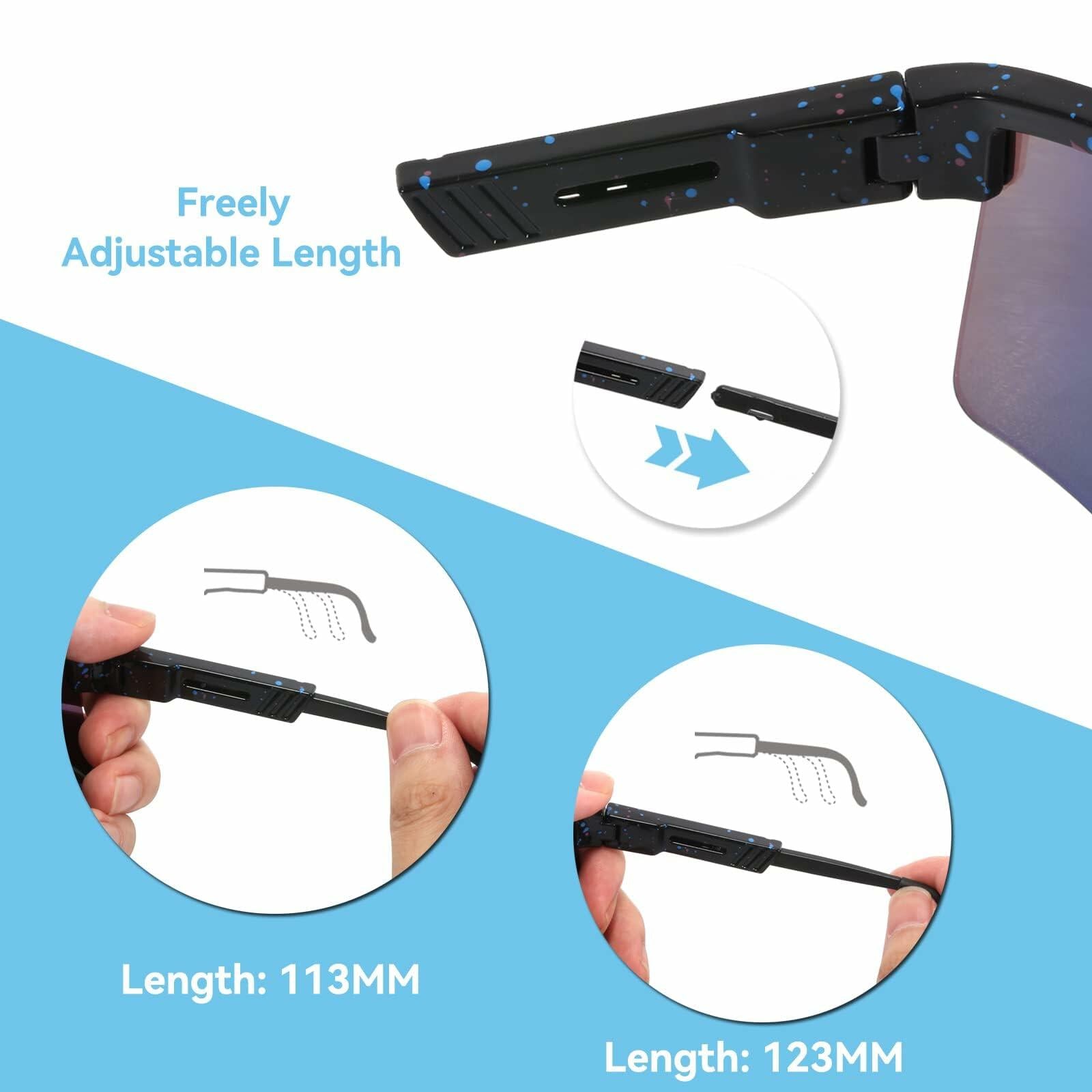 MARIDA UV400 Sports Sunglasses Adjustable Temple Purple Orange Unisex