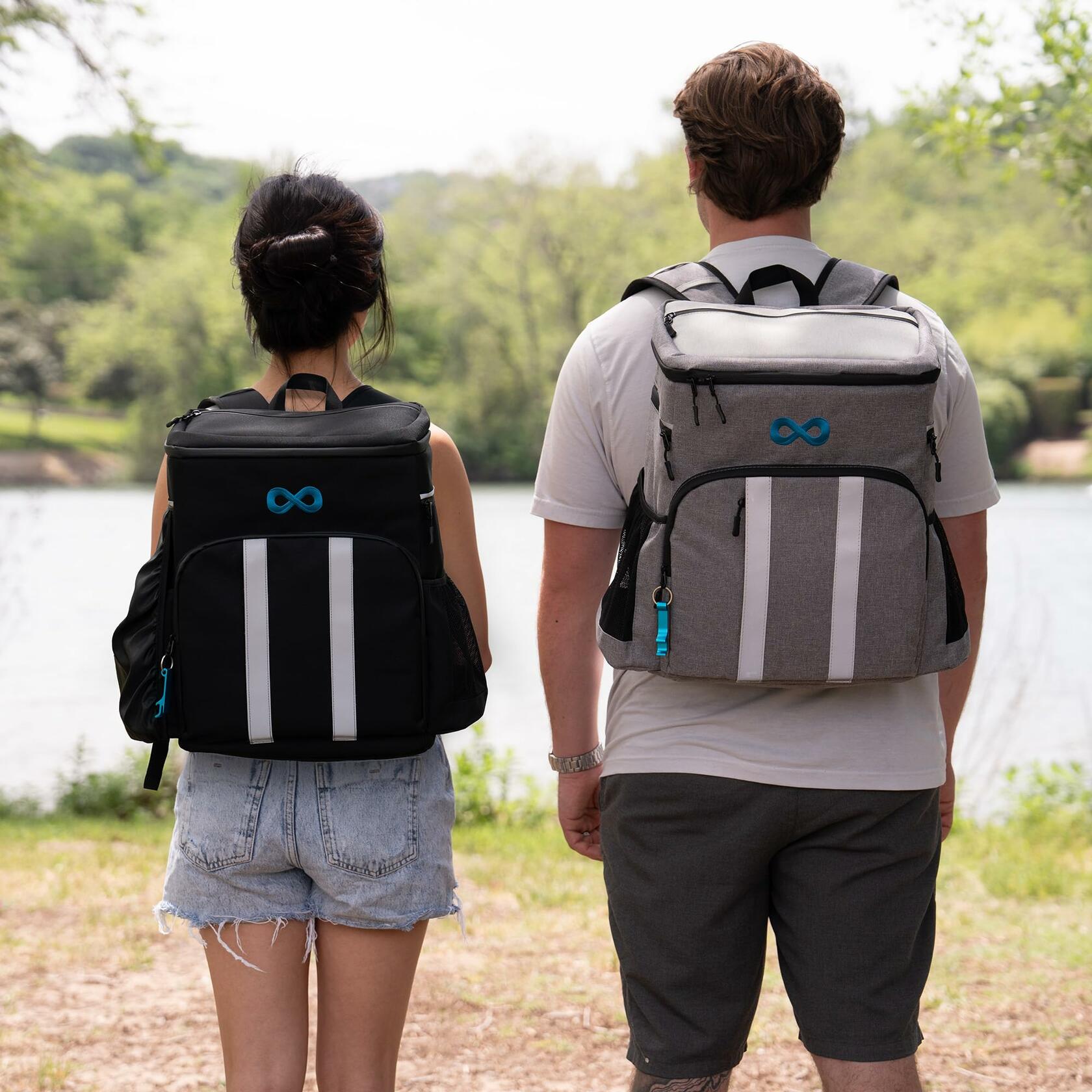 Everlasting Comfort Insulated Backpack Cooler Gray 34 Can Capacity PEVA