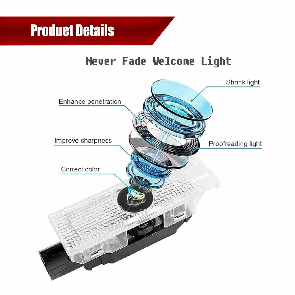 Reanna 2pcs Never Fade Car Door Lights Logo Projector Compatible with Dodge