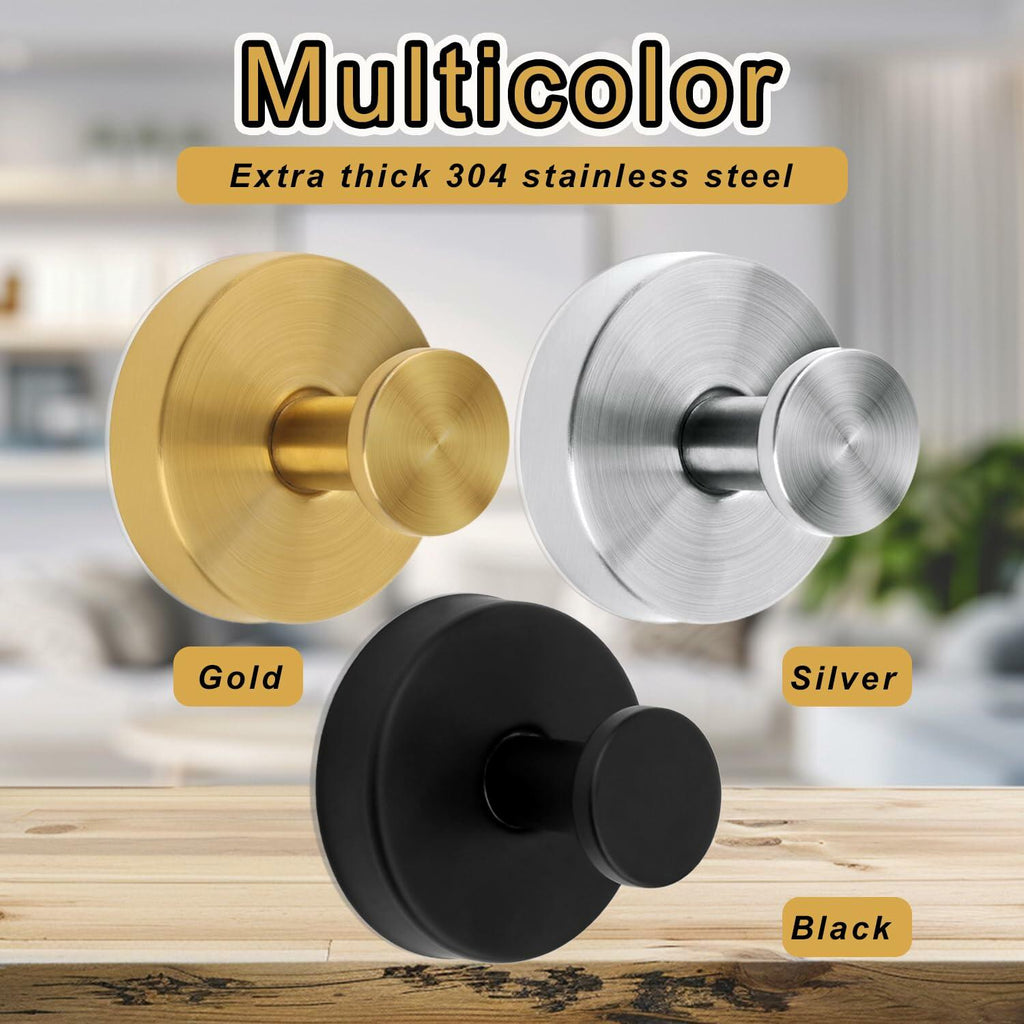 4pcs Suction Cup Hooks Stainless Steel Wall Hooks for Bathroom Glass
