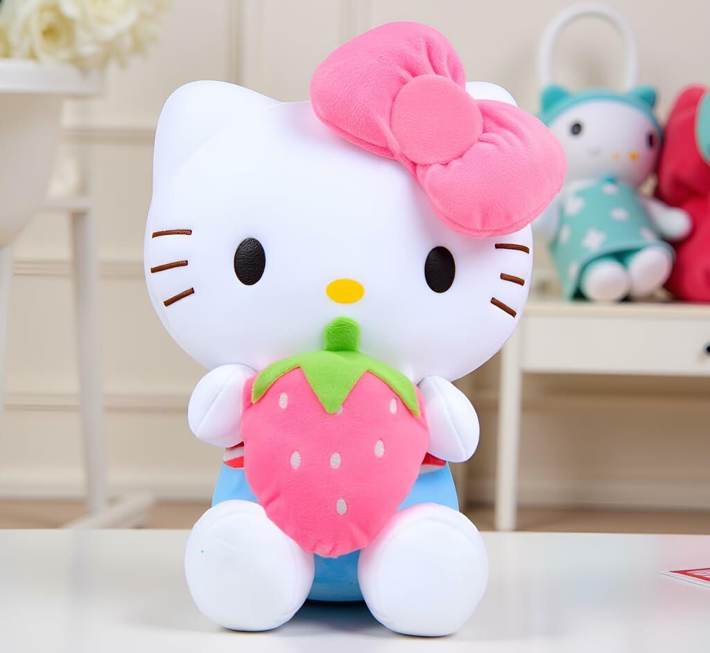 AlphaDesignLuxe Pink Kitty Plush Toy Soft Stuffed Animal Cat Plush Size 17.5"