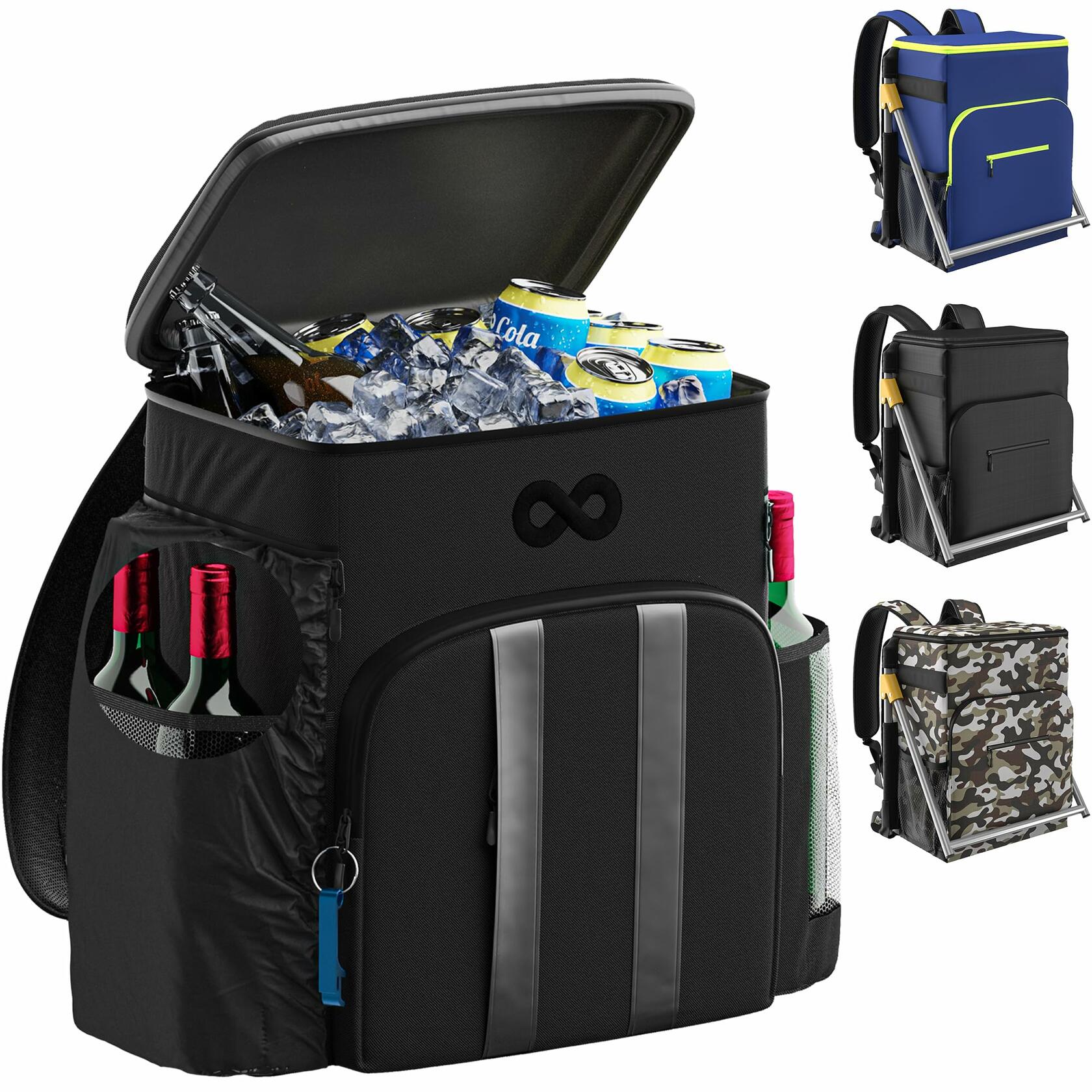 Everlasting Comfort Insulated Backpack Cooler 54 Can Leak Proof Black