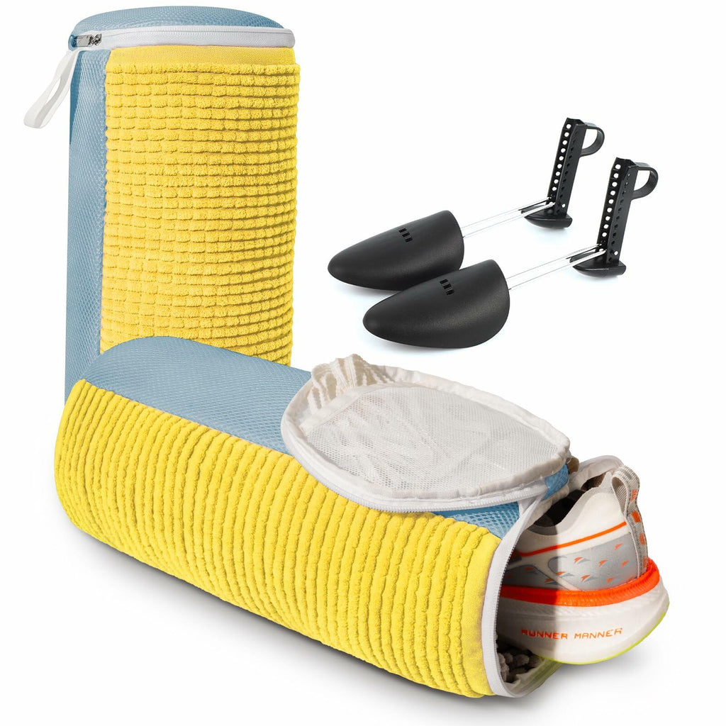 LDYDGQMY Shoe Washing Machine Bag Yellow 15in with 2 Adjustable Shoe Trees