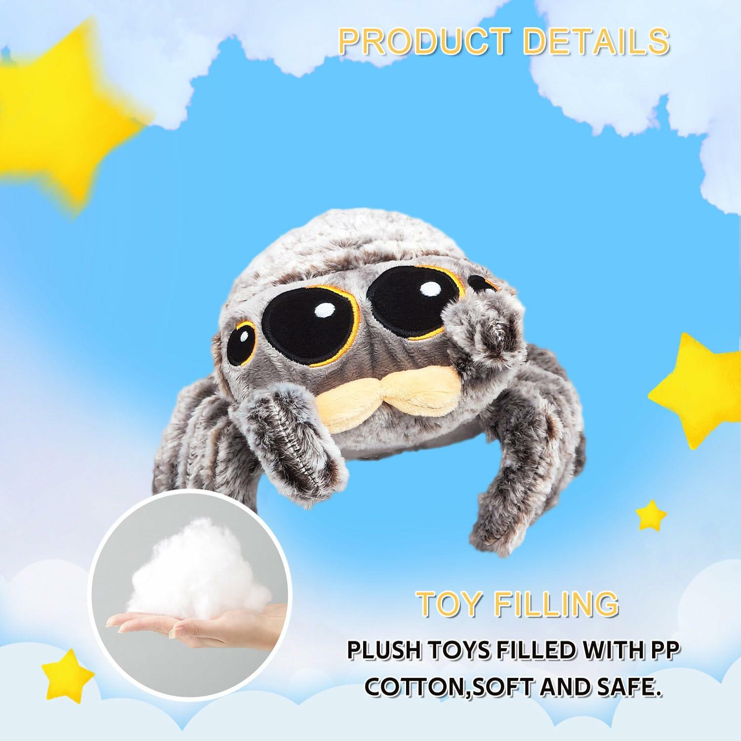 Nenzhu Spider Plush 6.9in Brown Cute Jumping Stuffed Animal Kids 3+ Size 6.9in