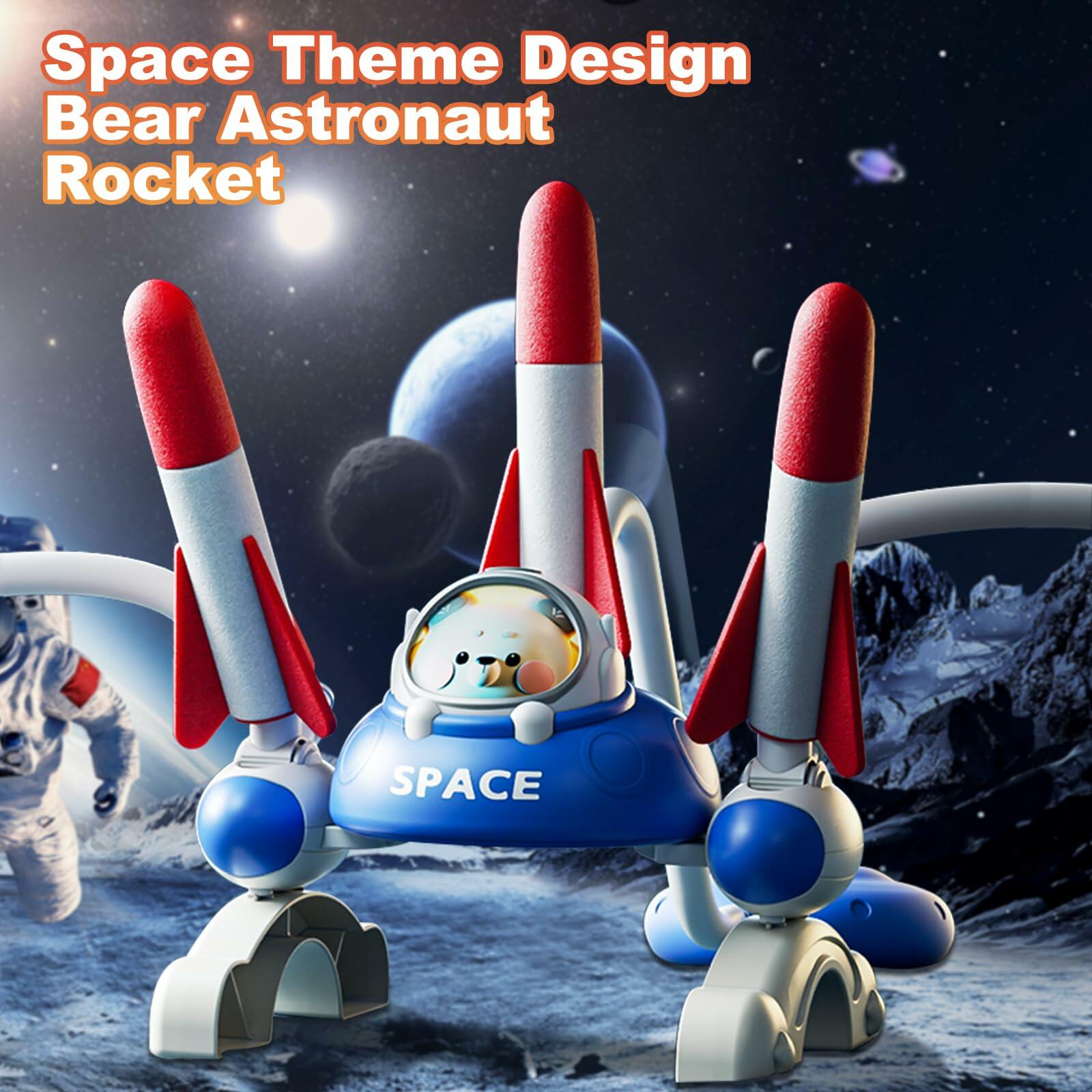 cxjoigxi Rocket Launcher Toy with 6 Foam Rockets & 2 Launch Pads Outdoor Fun