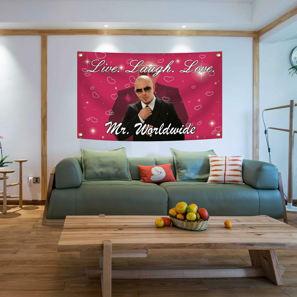 Generic Mr. Worldwidex Live Laugh Love Tapestry 3x5 FT Flag Polyester