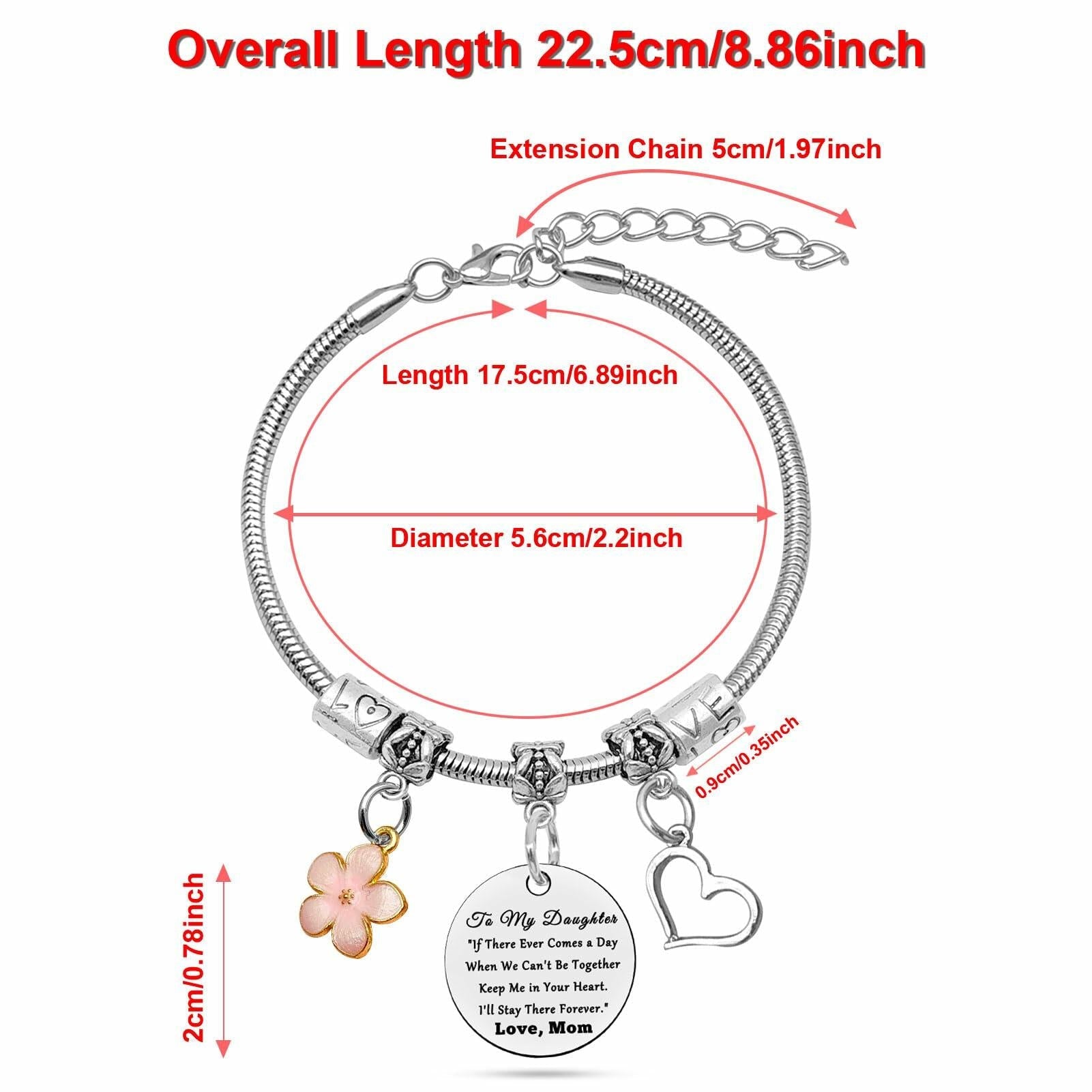 Daughter Bracelet Gift from Mom Dad Inspirational Jewelry for Women