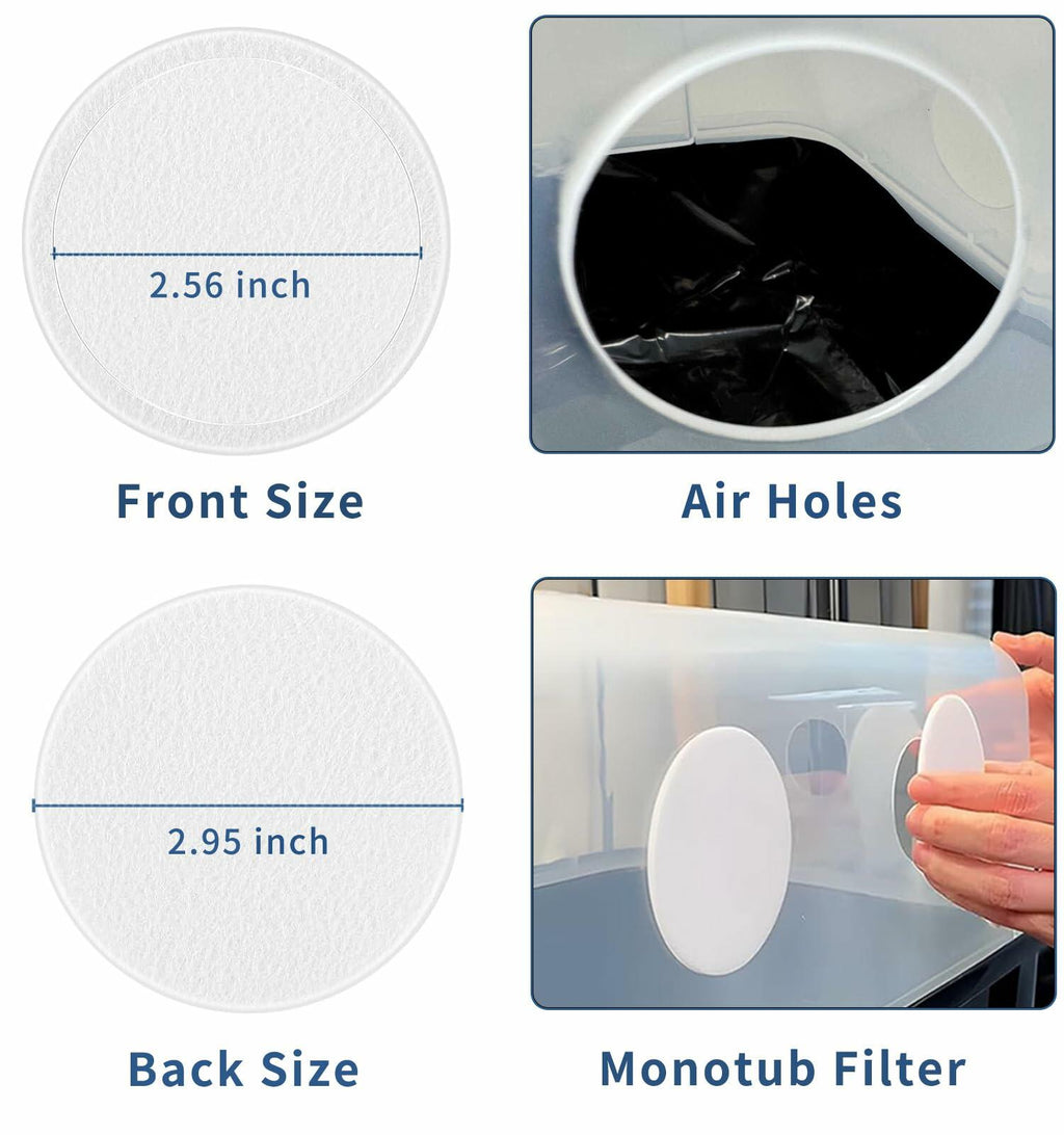geonfi 12 Pcs Monotub Adhesive Filter Disks 2.5" 2MM Thick Synthetic