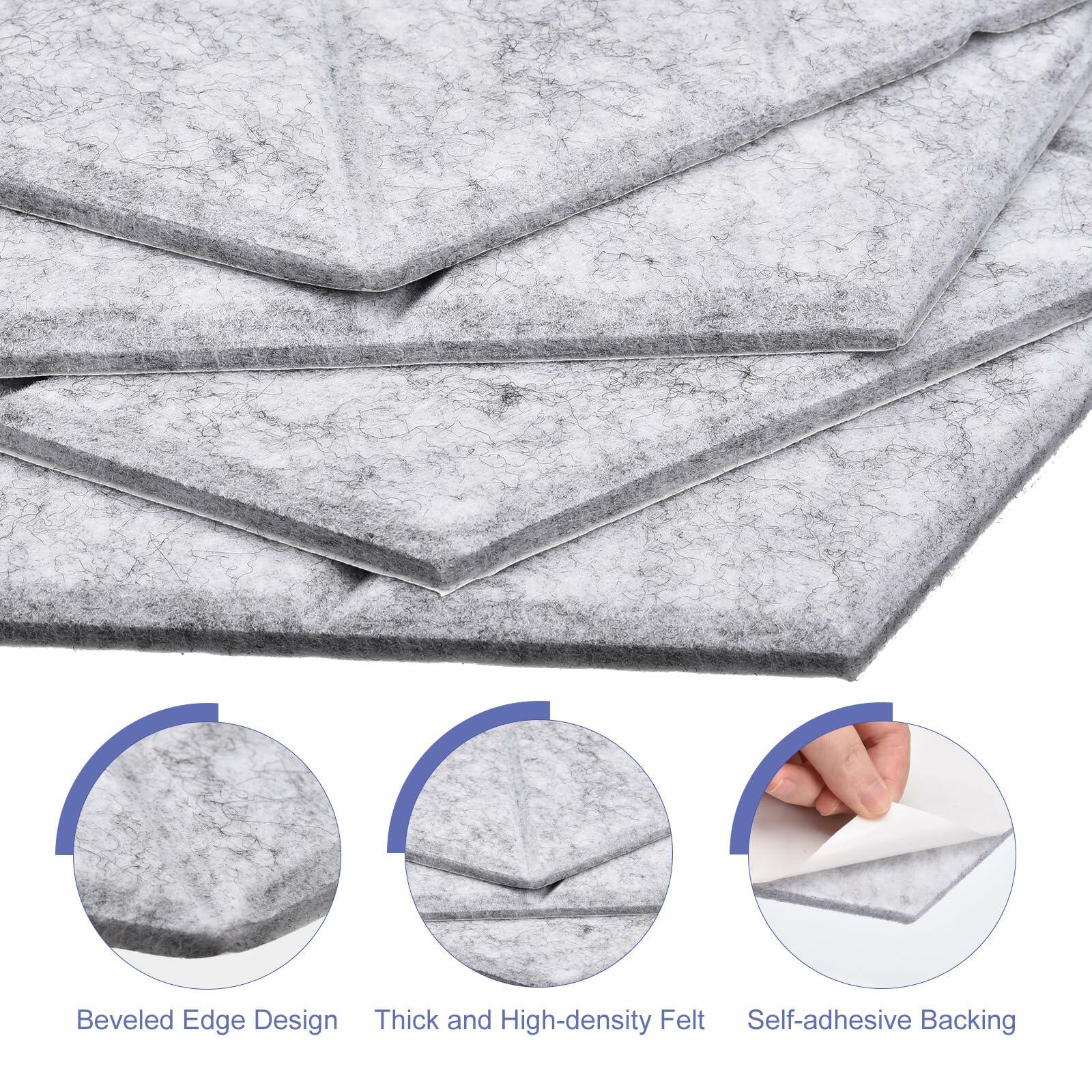 PATIKIL Acoustic Panels 12x10in 22 Pack Hexagon Felt Soundproof Gray