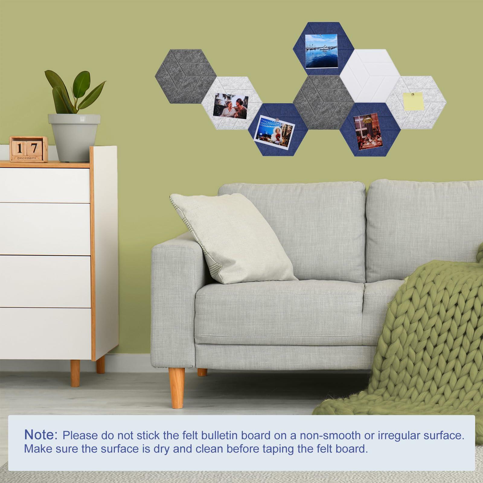 PATIKIL Acoustic Panels 12x10in 22 Pack Hexagon Felt Soundproof Gray