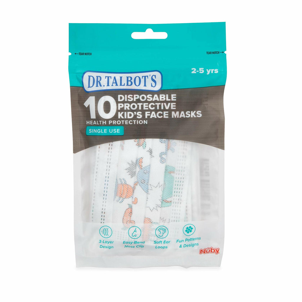 Dr. Talbot's Disposable Protective Face Masks Boys 2-5 Years 10-Count