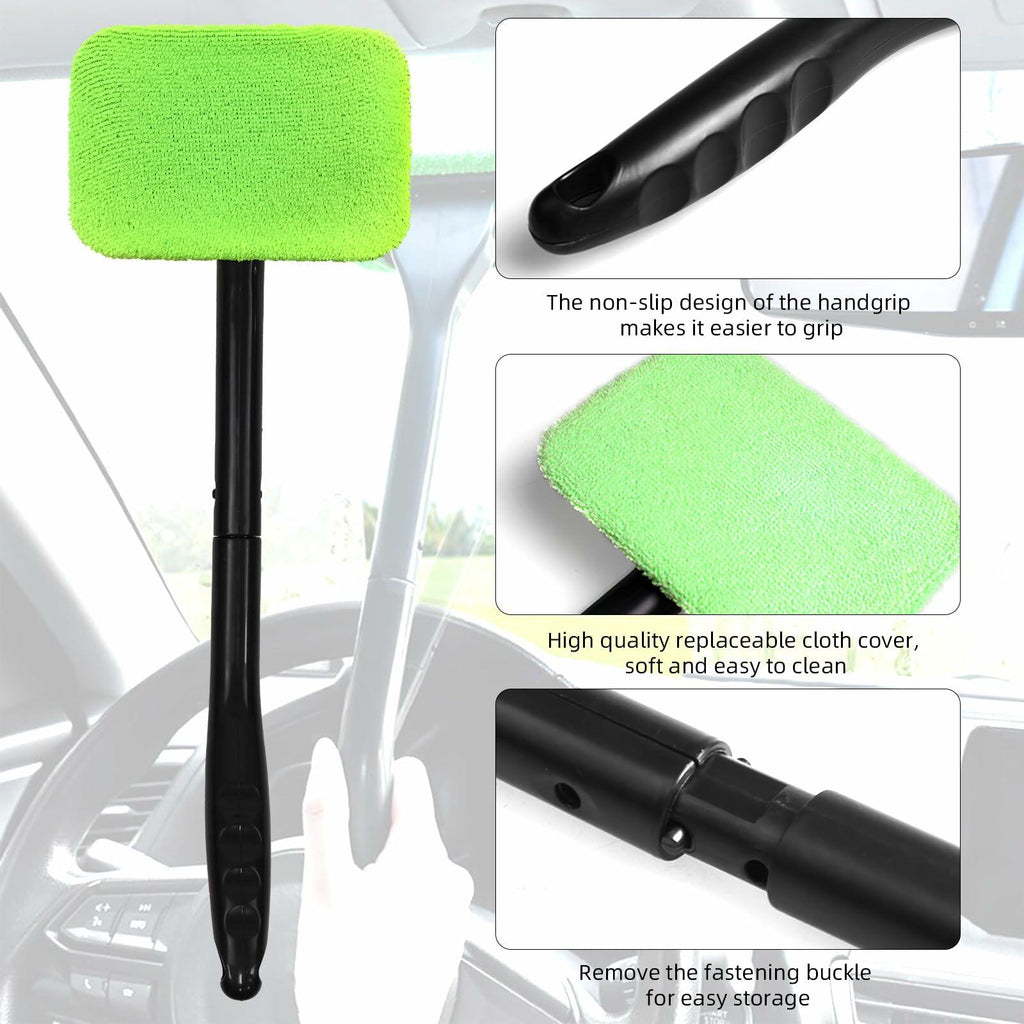 ongfuwu Car Windshield Cleaning Kit Microfiber Pads Spray Bottle