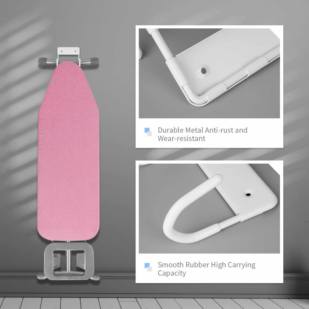 BiJun Ironing Board Holder Wall Mount Hook 5in White Laundry Room