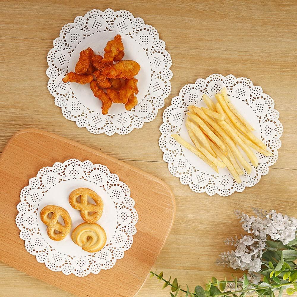 CC Wonderland 6 Inch Round White Lace Paper Doilies 100 PCS