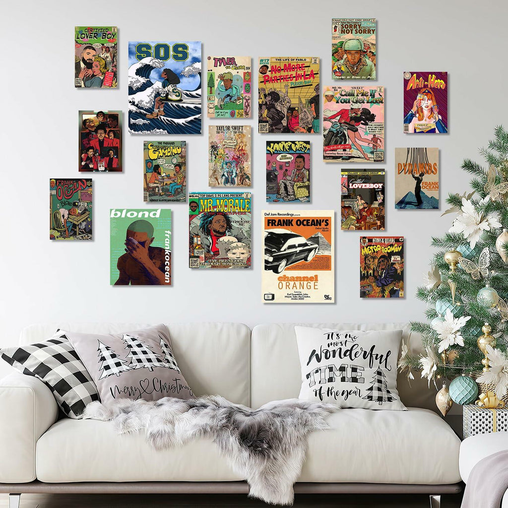 SAWOPE Music Album Cover Wall Collage Kit Canvas Art 11x14 Inch Unframed