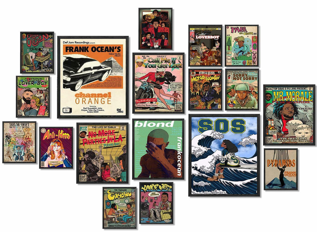 SAWOPE Music Album Cover Wall Collage Kit Canvas Art 11x14 Inch Unframed
