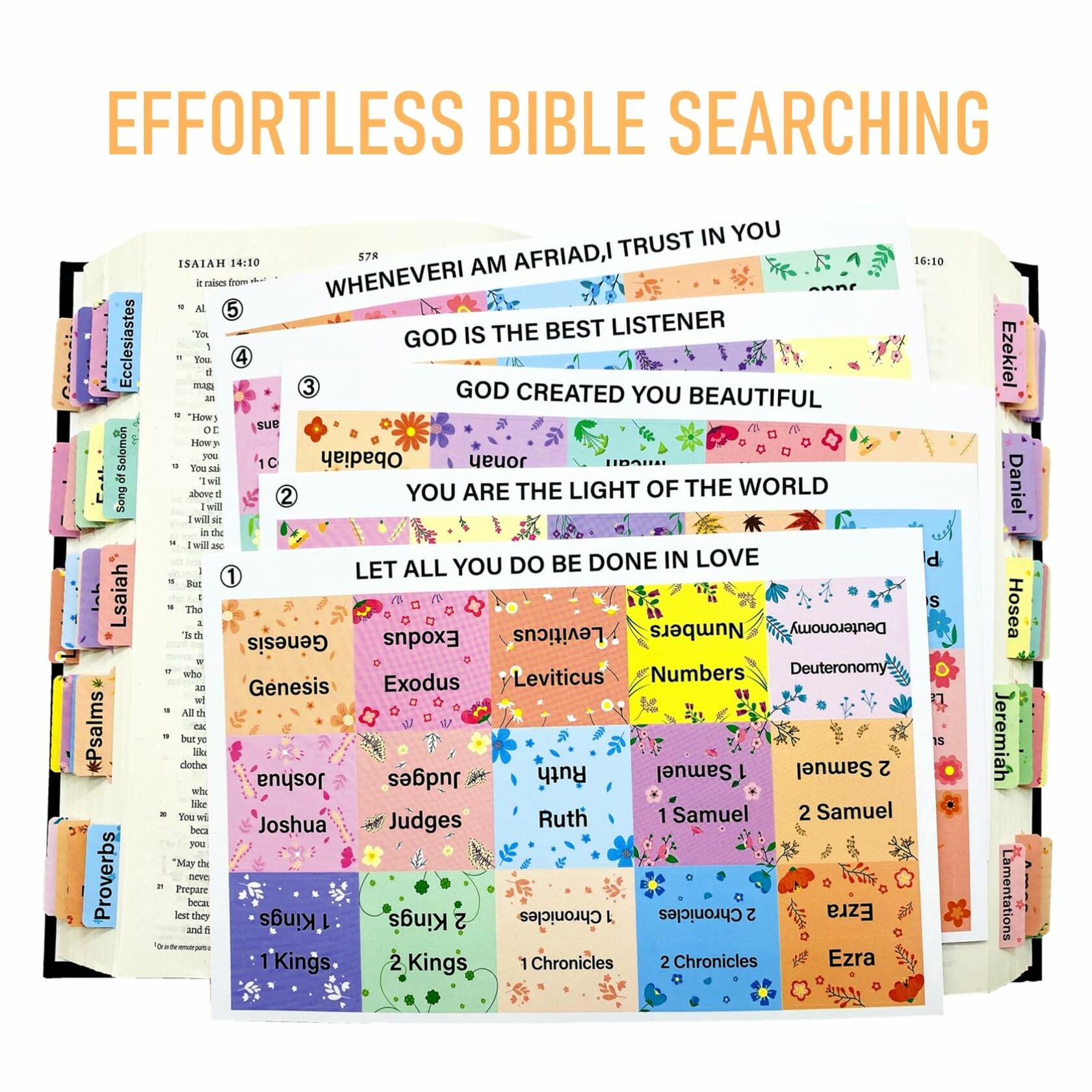 Hayodo Laminated Bible Tabs 75 Index Tabs Multicolor Easy Navigation