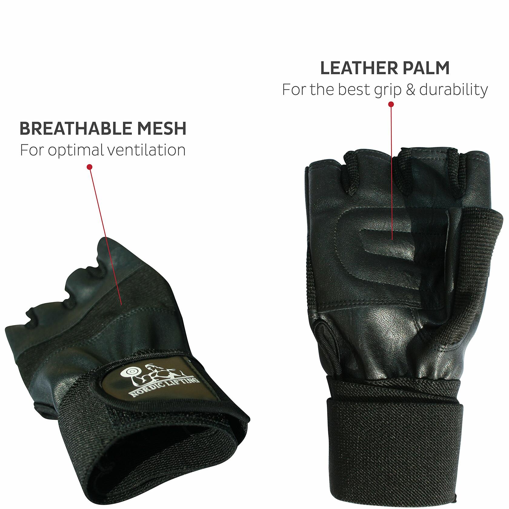 Nordic Lifting Weight Lifting Gloves with 12" Wrist Support XS