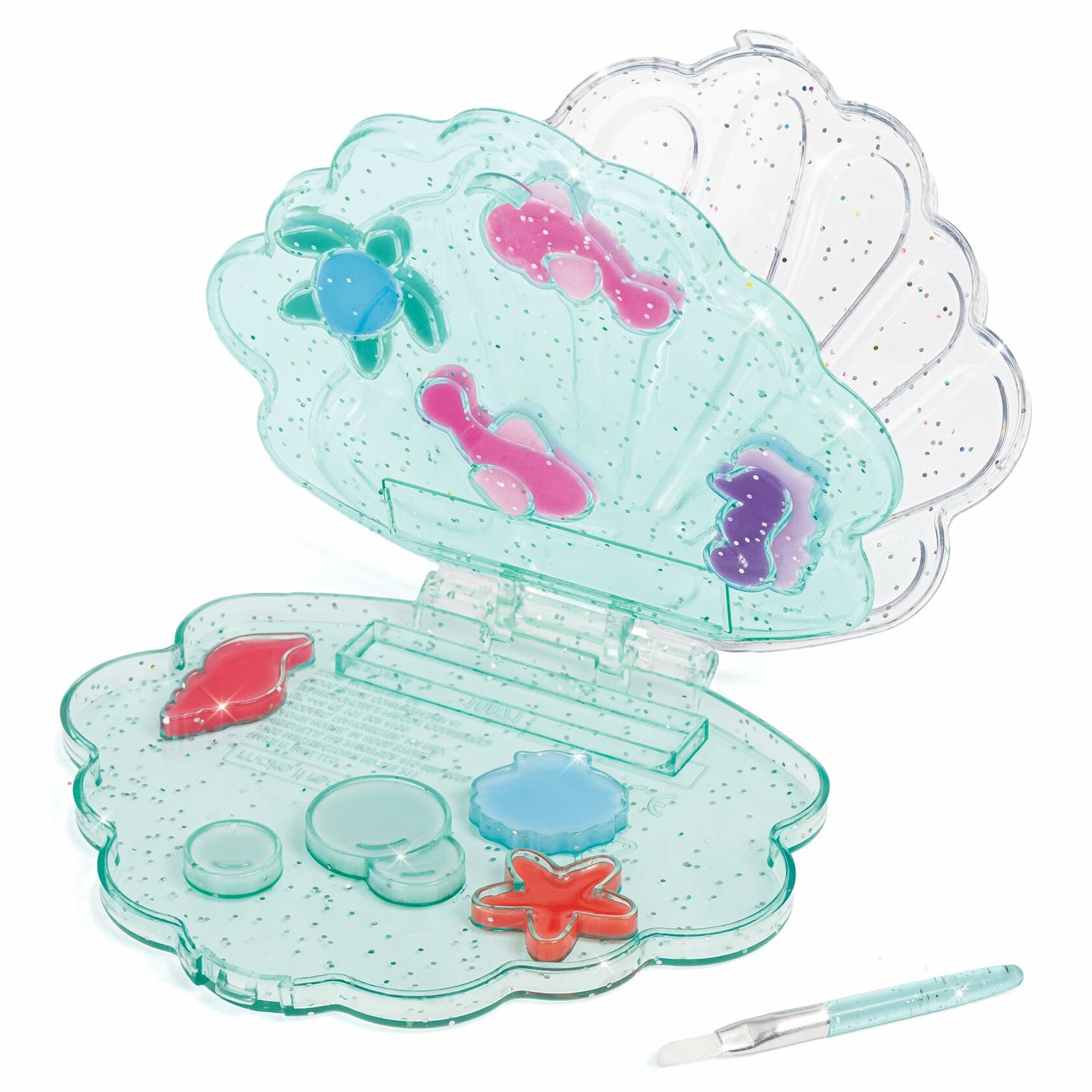 3C4G Aquatic Treasures Lip Gloss Palette Clam Case 10 Strawberry Colors