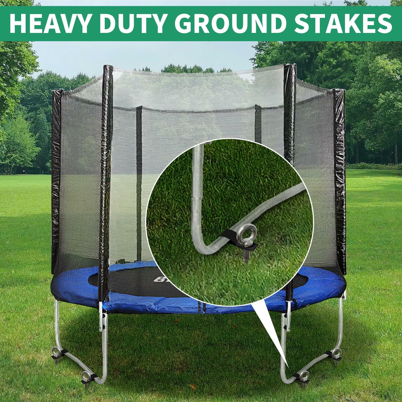 Phopich Ground Anchors 15" Spiral Heavy Duty Earth Anchors with Straps 8 Pack