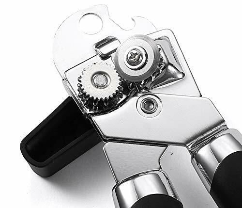 Can Opener Manual with Magnet Sharp Blade Smooth Edge Effort-Saving Knob Red