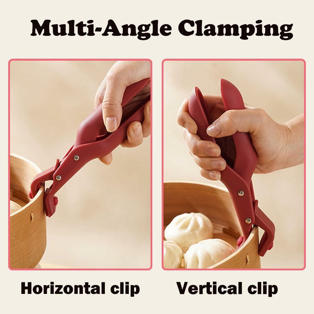 Pfleliey Multi-Purpose Silicone Anti-Scald Bowl Holder Clip Green 7.4x3.5x1.5in
