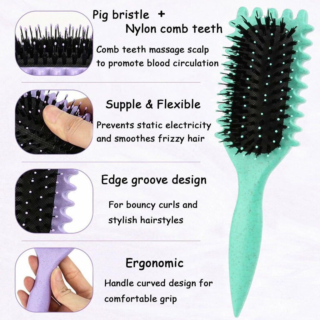 zetusm Curl Defining Brush Nylon Bristles Flexible Green 1 Count