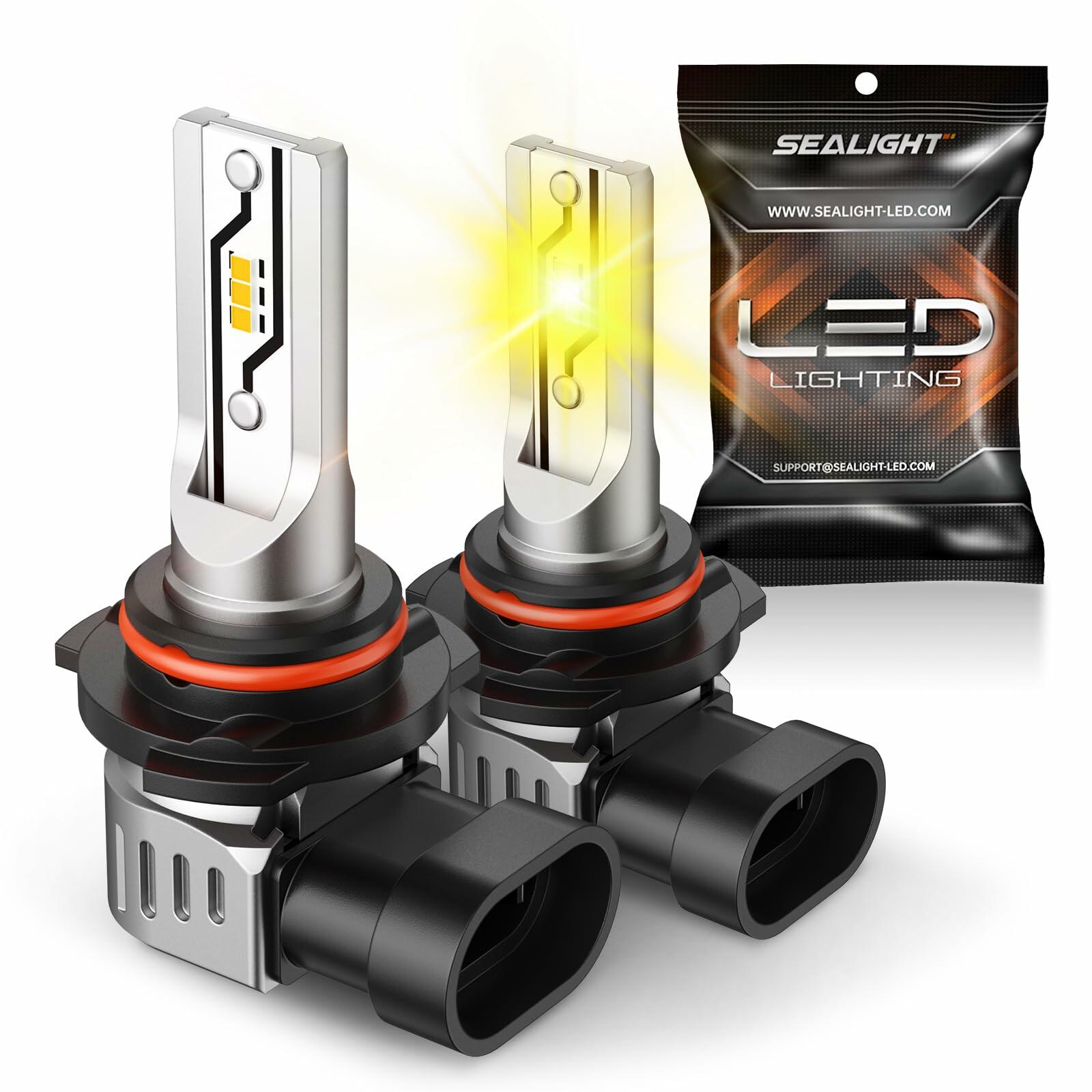 SEALIGHT 9145 H10 LED Fog Light Bulbs Yellow 3000K 10000LM 2 Pack